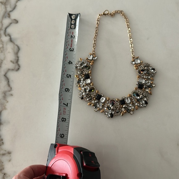 Vintage Gold and Black Crystal Necklace - Picture 2 of 3